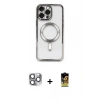 MARSİLYAN™- iPhone 16 Pro Max Kılıf Nova Işık Özel Seri - Siyah Buffer Cam Ekran Koruyucu + Pers Alüminyum Kamera Lens - GI