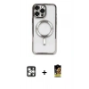 MARSİLYAN™- iPhone 16 Pro Max Kılıf Nova Işık Özel Seri - Siyah Buffer Cam Ekran Koruyucu + PVD Metal Kamera Lens - GS