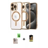 MARSİLYAN™- iPhone 16 Pro Max Kılıf Nova Işık Özel Seri - Siyah Buffer Cam Ekran Koruyucu + Raze Metal Kamera Lens - NLGY