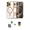 MARSİLYAN™- iPhone 16 Pro Max Kılıf Nova Işık Özel Seri - Siyah Buffer Cam Ekran Koruyucu + Siyah Raze Metal Kamera Lens