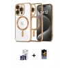 MARSİLYAN™- iPhone 16 Pro Max Kılıf Nova Işık Özel Seri - Siyah Buffer Hayalet Cam Ekran Koruyucu + Bilvis Titan Kamera Lens - TMGI