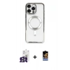 MARSİLYAN™- iPhone 16 Pro Max Kılıf Nova Işık Özel Seri - Siyah Buffer Hayalet Cam Ekran Koruyucu + Bilvis Titan Kamera Lens - GS
