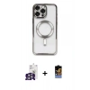 MARSİLYAN™- iPhone 16 Pro Max Kılıf Nova Işık Özel Seri - Siyah Buffer Hayalet Cam Ekran Koruyucu + Bilvis Titan Kamera Lens - GS