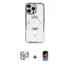 MARSİLYAN™- iPhone 16 Pro Max Kılıf Nova Işık Özel Seri - Siyah Buffer Hayalet Cam Ekran Koruyucu + Pers Alüminyum Kamera Lens - GS