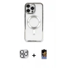 MARSİLYAN™- iPhone 16 Pro Max Kılıf Nova Işık Özel Seri - Siyah Buffer Hayalet Cam Ekran Koruyucu + Pers Alüminyum Kamera Lens - GI