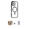 MARSİLYAN™- iPhone 16 Pro Max Kılıf Nova Işık Özel Seri - Siyah Joko Magic 5D Cam + Pers Alüminyum Kamera Lens - CLTM