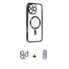 MARSİLYAN™- iPhone 16 Pro Max Kılıf Nova Işık Özel Seri - Siyah Joko Magic 5D Cam + Pers Alüminyum Kamera Lens - GS