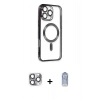 MARSİLYAN™- iPhone 16 Pro Max Kılıf Nova Işık Özel Seri - Siyah Joko Magic 5D Cam + Pers Alüminyum Kamera Lens - GI