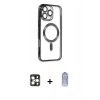 MARSİLYAN™- iPhone 16 Pro Max Kılıf Nova Işık Özel Seri - Siyah Joko Magic 5D Cam + PVD Metal Kamera Lens - GD