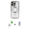 MARSİLYAN™- iPhone 16 Pro Max Kılıf Nova Işık Özel Seri - Siyah Joko Magic 5D Cam + Raze Metal Kamera Lens - BZ