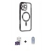 MARSİLYAN™- iPhone 16 Pro Max Kılıf Nova Işık Özel Seri - Siyah Joko Magic 5D Cam + Bilvis Titan Kamera Lens - TMGI