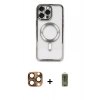 MARSİLYAN™- iPhone 16 Pro Max Kılıf Nova Işık Özel Seri - Siyah Joko Magic 5D Hayalet Cam + Pers Alüminyum Kamera Lens - CLTM