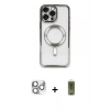 MARSİLYAN™- iPhone 16 Pro Max Kılıf Nova Işık Özel Seri - Siyah Joko Magic 5D Hayalet Cam + Pers Alüminyum Kamera Lens - GS