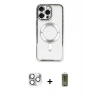 MARSİLYAN™- iPhone 16 Pro Max Kılıf Nova Işık Özel Seri - Siyah Joko Magic 5D Hayalet Cam + Pers Alüminyum Kamera Lens - GS