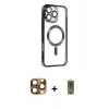 MARSİLYAN™- iPhone 16 Pro Max Kılıf Nova Işık Özel Seri - Siyah Joko Magic 5D Hayalet Cam + Pers Alüminyum Kamera Lens - CLTM