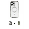 MARSİLYAN™- iPhone 16 Pro Max Kılıf Nova Işık Özel Seri - Siyah Joko Magic 5D Hayalet Cam + PVD Metal Kamera Lens - GD