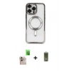 MARSİLYAN™- iPhone 16 Pro Max Kılıf Nova Işık Özel Seri - Siyah Joko Magic 5D Hayalet Cam + Raze Metal Kamera Lens - NLGY