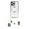 MARSİLYAN™- iPhone 16 Pro Max Kılıf Nova Işık Özel Seri - Siyah Joko Magic 5D Hayalet Cam + Raze Metal Kamera Lens - SH