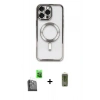 MARSİLYAN™- iPhone 16 Pro Max Kılıf Nova Işık Özel Seri - Siyah Joko Magic 5D Hayalet Cam + Raze Metal Kamera Lens - SH