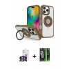 MARSİLYAN™- iPhone 16 Pro Max Kılıf Nova Minimal Serisi - Şeffaf 360 Full Body Arka Koruyucu + Gümüş Bilvis Titan Kamera Lens