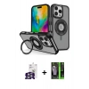 MARSİLYAN™- iPhone 16 Pro Max Kılıf Nova Minimal Serisi - Şeffaf 360 Full Body Arka Koruyucu + Gümüş Bilvis Titan Kamera Lens