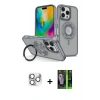 MARSİLYAN™- iPhone 16 Pro Max Kılıf Nova Minimal Serisi - Şeffaf 360 Full Body Arka Koruyucu + Pers Alüminyum Kamera Lens - GS