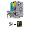 MARSİLYAN™- iPhone 16 Pro Max Kılıf Nova Minimal Serisi - Şeffaf 360 Full Body Arka Koruyucu + Pers Alüminyum Kamera Lens - GI