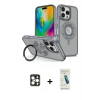 MARSİLYAN™- iPhone 16 Pro Max Kılıf Nova Minimal Serisi - Şeffaf Pasifik Cam Ekran Koruyucu + PVD Metal Kamera Lens - GD