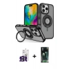 MARSİLYAN™- iPhone 16 Pro Max Kılıf Nova Minimal Serisi - Siyah 360 Mat Full Body Arka Koruyucu + Bilvis Titan Kamera Lens - SH