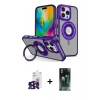MARSİLYAN™- iPhone 16 Pro Max Kılıf Nova Minimal Serisi - Siyah 360 Mat Full Body Arka Koruyucu + Bilvis Titan Kamera Lens - SH