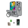 MARSİLYAN™- iPhone 16 Pro Max Kılıf Nova Minimal Serisi - Siyah 360 Mat Full Body Arka Koruyucu + Çöl Titanyum Raze Metal Kamera Lens