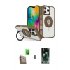 MARSİLYAN™- iPhone 16 Pro Max Kılıf Nova Minimal Serisi - Siyah 360 Mat Full Body Arka Koruyucu + Çöl Titanyum Raze Metal Kamera Lens