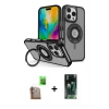 MARSİLYAN™- iPhone 16 Pro Max Kılıf Nova Minimal Serisi - Siyah 360 Mat Full Body Arka Koruyucu + Çöl Titanyum Raze Metal Kamera Lens