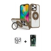 MARSİLYAN™- iPhone 16 Pro Max Kılıf Nova Minimal Serisi - Siyah 360 Mat Full Body Arka Koruyucu + Gümüş Pers Alüminyum Kamera Lens