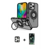 MARSİLYAN™- iPhone 16 Pro Max Kılıf Nova Minimal Serisi - Siyah 360 Mat Full Body Arka Koruyucu + PVD Metal Kamera Lens - GS