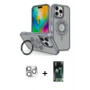 MARSİLYAN™- iPhone 16 Pro Max Kılıf Nova Minimal Serisi - Siyah 360 Mat Full Body Arka Koruyucu + Pers Alüminyum Kamera Lens - GS