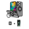 MARSİLYAN™- iPhone 16 Pro Max Kılıf Nova Minimal Serisi - Siyah 360 Mat Full Body Arka Koruyucu + PVD Metal Kamera Lens - SH