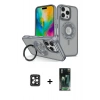 MARSİLYAN™- iPhone 16 Pro Max Kılıf Nova Minimal Serisi - Siyah 360 Mat Full Body Arka Koruyucu + PVD Metal Kamera Lens - SH
