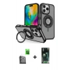 MARSİLYAN™- iPhone 16 Pro Max Kılıf Nova Minimal Serisi - Siyah 360 Mat Full Body Arka Koruyucu + Raze Metal Kamera Lens - SH