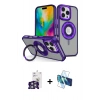 MARSİLYAN™- iPhone 16 Pro Max Kılıf Nova Minimal Serisi - Siyah 3D Antistatik Cam Ekran Koruyucu + Bilvis Titan Kamera Lens - GS