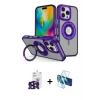 MARSİLYAN™- iPhone 16 Pro Max Kılıf Nova Minimal Serisi - Siyah 3D Antistatik Cam Ekran Koruyucu + Bilvis Titan Kamera Lens - SH