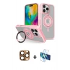 MARSİLYAN™- iPhone 16 Pro Max Kılıf Nova Minimal Serisi - Siyah 3D Antistatik Cam Ekran Koruyucu + Pers Alüminyum Kamera Lens - CLTM