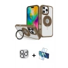 MARSİLYAN™- iPhone 16 Pro Max Kılıf Nova Minimal Serisi - Siyah 3D Antistatik Cam Ekran Koruyucu + Pers Alüminyum Kamera Lens - GI