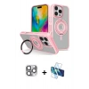 MARSİLYAN™- iPhone 16 Pro Max Kılıf Nova Minimal Serisi - Siyah 3D Antistatik Cam Ekran Koruyucu + Pers Alüminyum Kamera Lens - GI