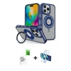 MARSİLYAN™- iPhone 16 Pro Max Kılıf Nova Minimal Serisi - Siyah 3D Antistatik Cam Ekran Koruyucu + Raze Metal Kamera Lens - BZ