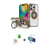 MARSİLYAN™- iPhone 16 Pro Max Kılıf Nova Minimal Serisi - Siyah 3D Antistatik Cam Ekran Koruyucu + Raze Metal Kamera Lens - BZ