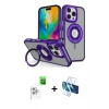MARSİLYAN™- iPhone 16 Pro Max Kılıf Nova Minimal Serisi - Siyah 3D Antistatik Cam Ekran Koruyucu + Raze Metal Kamera Lens - BZ