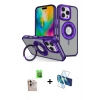 MARSİLYAN™- iPhone 16 Pro Max Kılıf Nova Minimal Serisi - Siyah 3D Antistatik Cam Ekran Koruyucu + Raze Metal Kamera Lens - NLGY