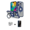 MARSİLYAN™- iPhone 16 Pro Max Kılıf Nova Minimal Serisi - Siyah 3D Antistatik Hayalet Cam Ekran Koruyucu + Pers Alüminyum Kamera Lens - GS