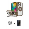 MARSİLYAN™- iPhone 16 Pro Max Kılıf Nova Minimal Serisi - Siyah 3D Antistatik Hayalet Cam Ekran Koruyucu + Pers Alüminyum Kamera Lens - GS